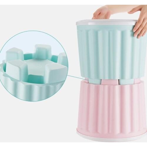 Creative Folding Storage Organizer Stool Footstool Seat Storage Box Size Small Storage Box Organizer for Home Hotel Office