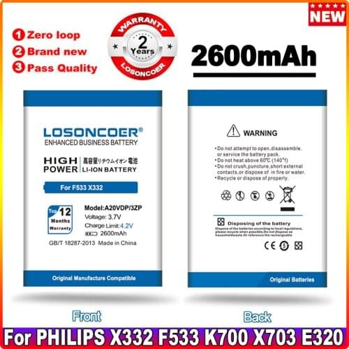 LOSONCOER A20VDP/3ZP Lithium-ion Polymer Battery 1400mAh for Philips F533 X332 CTF533 CTX332 Battery + tracking number
