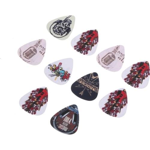 10pcs Bass Guitar Paddle Skeleton Acoustic Guitar Pick Thickness 1.0mm Guitar Pick skull Plucked string Instrument Accessories
