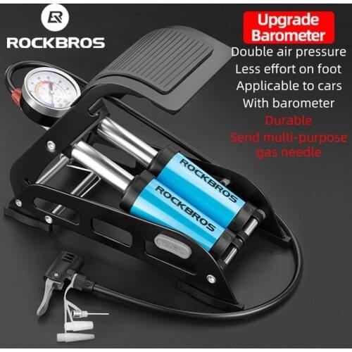 ROCKBROS Foot Pump High Pressure Portable Bicycle Pump Electric Bicycle Motorcycle Pump Car Air Pump Daily Inflator Bike Pump