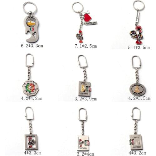 New fashion Lisboa Portugal 3D charm metal keychain jewelry wholesale