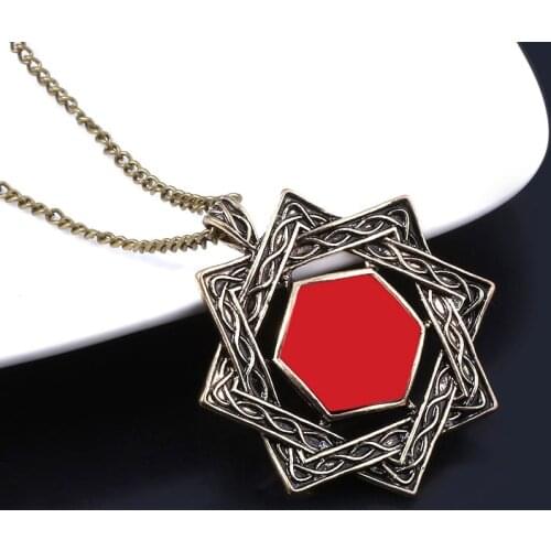 Game The Elder Scrolls 5 Skyrim Necklaces Amulet of Mara Arkay Morrowind Long Necklace Dark Brotherhood Red Crystal Pendant Gift