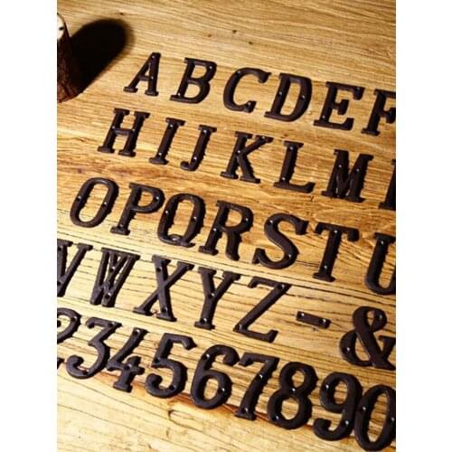 Matching Screws House Plate Metal Letters Address Number Numbers Doorplate DIY Wall Decor Individual Antique Style Alphanumeric