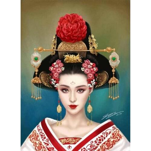 Full Square Embroidery Fan Bingbings Wu Meiniang Gift Handicraft Diamond Painting Cross Stitch Home Decor JX267