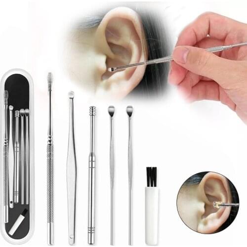 Portable Ear Cleaner Set Ear Cleaning Spiral Earpick Ear Wax Remover Ear Curette Spiral Ear Spoon Earpick Set Ear Cleaning Tools