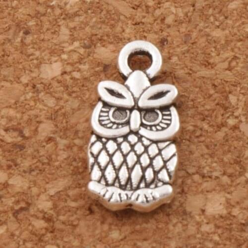 Lucky Owl Spacer Charm Beads 7x15mm 56pcs Zinc Alloy Pendants Alloy Handmade Jewelry DIY L987