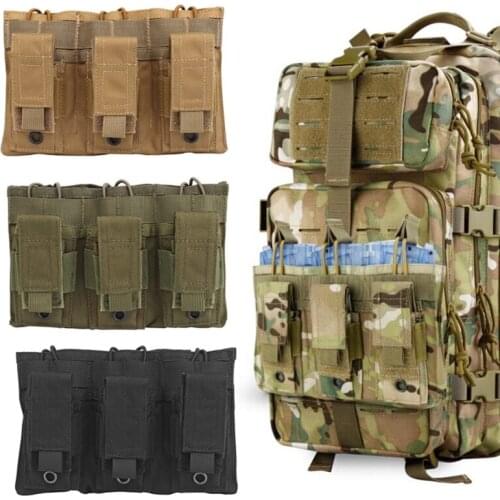 Molle Mag Pouch Double/Triple Mag Pouch Tactical Open-Top Double/Triple Magazine Pouch 1000D Nylon Black/Tan