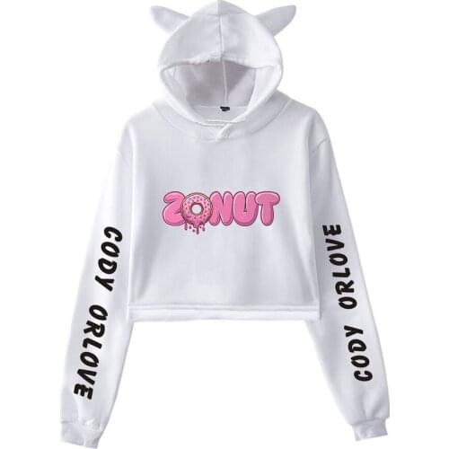 Cody Orlove spring new hot Kawaii cat ear cotton hoodie casual all-match pullover loose hoodie comfortable short sexy hoody tops