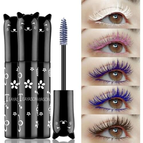 Colorful Mascara Waterproof Fast Dry Eyelashes Curling Lengthening Makeup Eye Lashes Blue Brown Red Purple Black Mascara