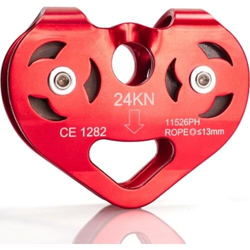 P69 Outdoor climbing rock climbing cable rope pulley/aerial /hoisting heart-shaped/double-axis double pulley group CE certif