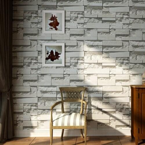 Vintage 3D Brick Stone Wallpaper PVC Waterproof Retro Textured Wallpaper Rustic Home Decor Living Room Cafe Bar Wall Stickers
