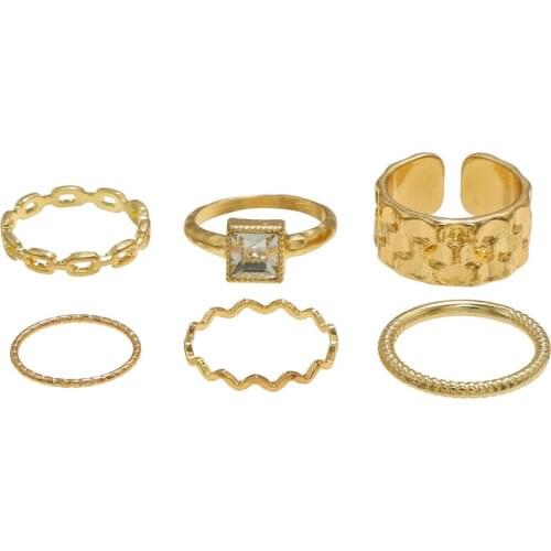 Vintage Trendy Boho Midi Knuckle Ring Set For Women Crystal Geometric Finger Rings Fashion Party Ring Jewelry