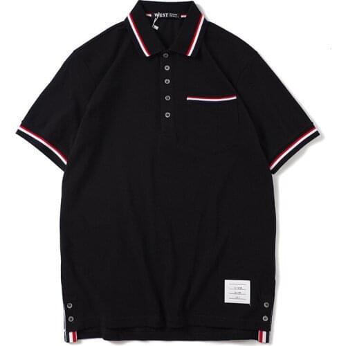 High New 2020 Unisex Classic Red Striped luxury Fashion Casual Polo Shirts Shirt Skateboard Cotton Polos Top Tee S-2XL #AC8