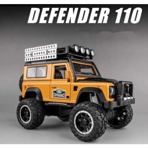1:32 Land Rover Defender SUV Alloy Car Model Diecast Metal Modified Off-Road Vehicles Model Sound Light Collection Children Gift