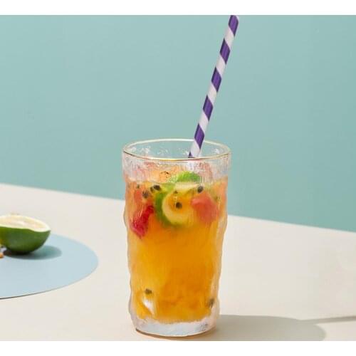 1 Bag Colorful Straw Food Grade Shiny Surface Kraft Paper Colorful Cup Straw Supplies Pattern color bronzing paper straws