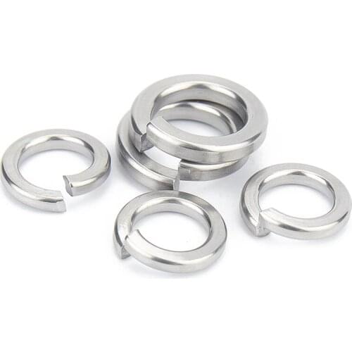 2/5/10/50/100pcs GB93 A2 304 Stainless Steel Spring Split Lock Washer Elastic Gasket M1.6 M2 M2.5 M3 M4 M5 M6 M8 M10 M12 M16 M24