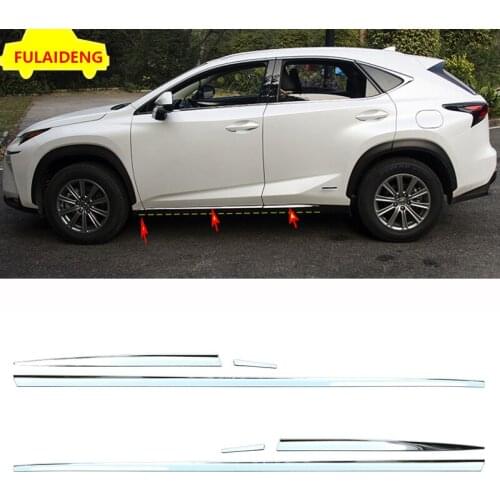 6pcs For Lexus NX200 NX200t NX300h 2015-2020 stainless steel Side Car Door Body Bottom Strips Trim Car Styling Accessories