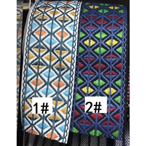 6yards/lot wide 5cm Woven Jacquard Ribbon Trims geometry design for clothing straps accessory LS-782