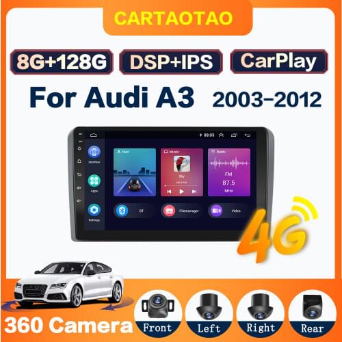 4G+64G DSP Android 9.0 Car Radio GPS RDS multimedia player For Audi A3 8P S3 2003 2004 2005-2012 2din Android car player NO DVD