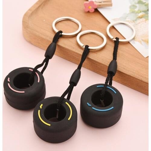 Creative Simulation Cartoon Small Tire Keychain Phone Car Bag Key Ring Pendant Exquisite Gift For Car Lovers Fashion Key Chain