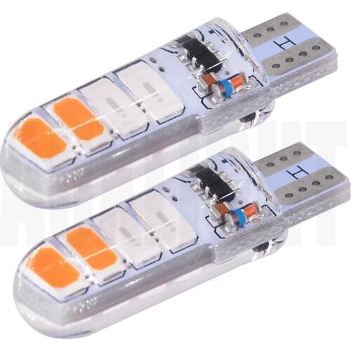 Two Color Flash Automobile LED Lamp T10 5630 8smd Double Color Flash Lamp T10 Silicone Lamp Bulb Car Accessories