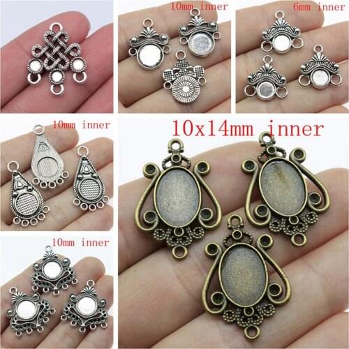 Jewelry findings components Connecting Piece With Support Earrings Charms for bracelets charm pendant