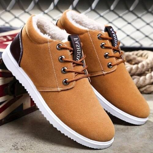 Classic Fashion Boots Men Winter Ankle Shoes 2019 Old Style Plush Boots Warm Shoes Man Waterproof Winter Boots