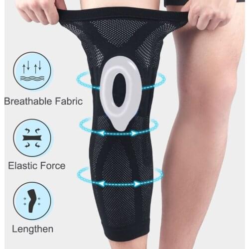 1 PC Compression Spring Knee Brace For Arthritis Pads Support Running Basketball Protection Gear Silicone Collision Kneepads