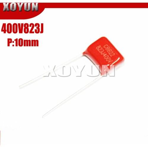 10PCS 400V823J 823J400V Pitch 10MM 400V 823J 82NF CBB Polypropylene film capacitor