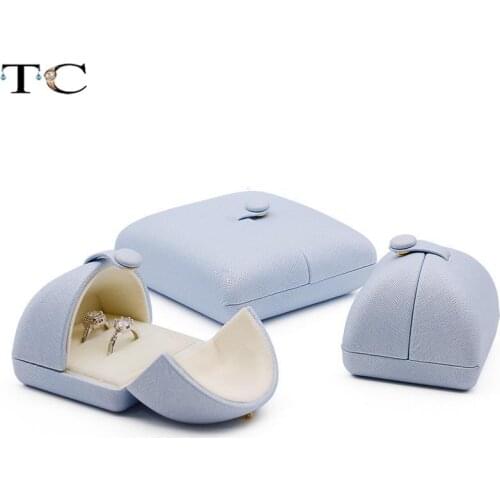 Double Snap Button Jewelry Storage Box Sky Blue Proposal Ring Gift Box Necklace Gift Box Earrings Bracelet Collection Box