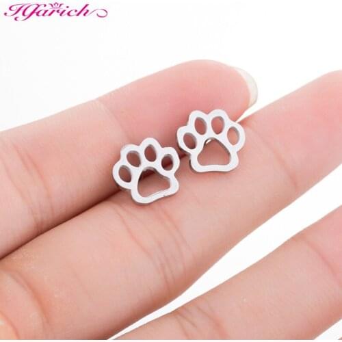 Hot Sell Korean Cute Cat Dog Paw Stud Earrings Trendy Pet Paw Animal Earrings Jewelry Gift Bijoux for Charm Women Girls Lover