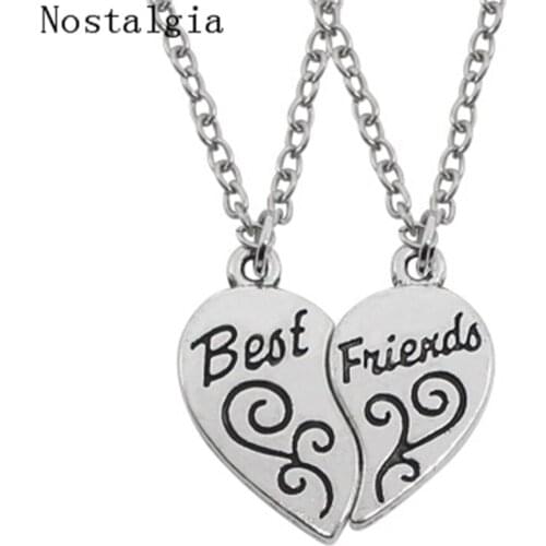 Best Friends peach Heart Stitching Pendant Necklaces Love BFF Choker Necklace For Men Women Fashion Couple Necklace Set Jewelry