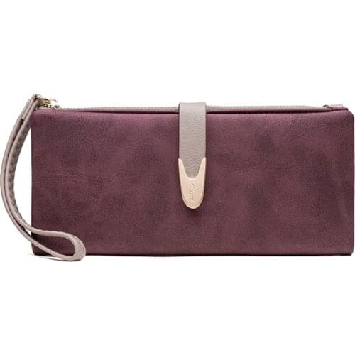 Fashion Wristband Women Clutch Wallet Long Female Purse Matte Leather Ladies Wallet Phone Purse Brand Designer Girl Wallet