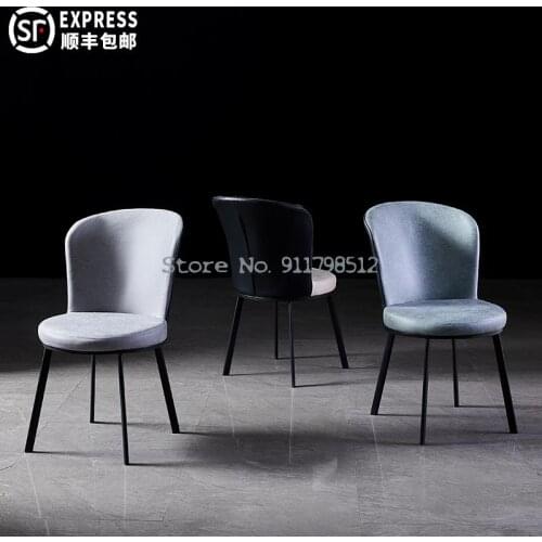Nordic light luxury dining chair home technology cloth backrest desk makeup chair modern minimalist restaurant wrought iron dini