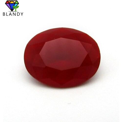 Wholesale Price 3x5~13x18mm Red Oval Cut Glass Gems Stone Synthetic Red Glass Beads For DIY Jewelry