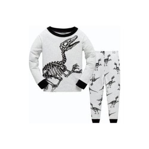 Autumn Winter Cotton Pajamas Sets Baby Kids Fashion underwear Home Clothes Boy Dinosaur Pyjamas Animal Full Sleeve NightwearSuit