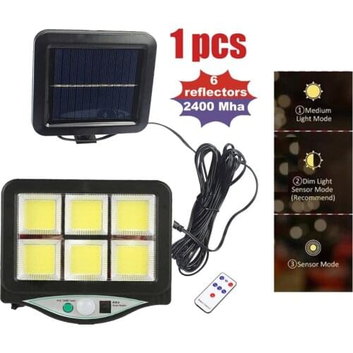 Seperable 120 LED Solar Powered Light PIR Motion Sensor Activated Solar Lamp Waterproof Outdoor Garden Security Wall Lights indo