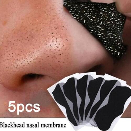 5PCS Bamboo Charcoal Blackhead Remover Nose Mask Strips for Nose Cleansing Nose Sticker Deep Clean Treatment