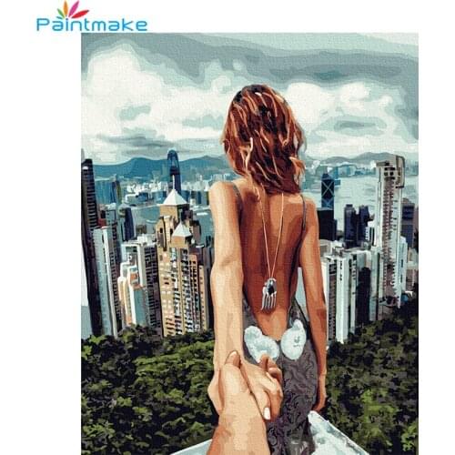 Paintmake Portrait DIY Paint By Numbers no frame Romantic Girl Canvas Painting Hands For Home Room Decor Wall Art picture Gifts