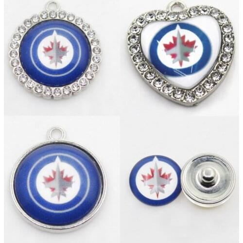 Ice Hockey Sport Winnipeg Charms Jets Dangle Charms Mix Style DIY Pendant Bracelet Necklace Earrings Jewelry Accessories