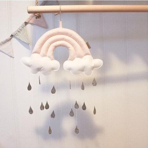 Nordic Cloud Drop Wall Pendents Cute Cotton Rainbow Soft Decorative Wall Hanging For Baby Nursery Room Home Decor Christmas Gift