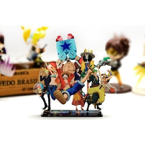 Love Thank You One Piece Straw Hat Pirates group family acrylic stand figure model plate holder topper anime Japanese Luffy Zoro