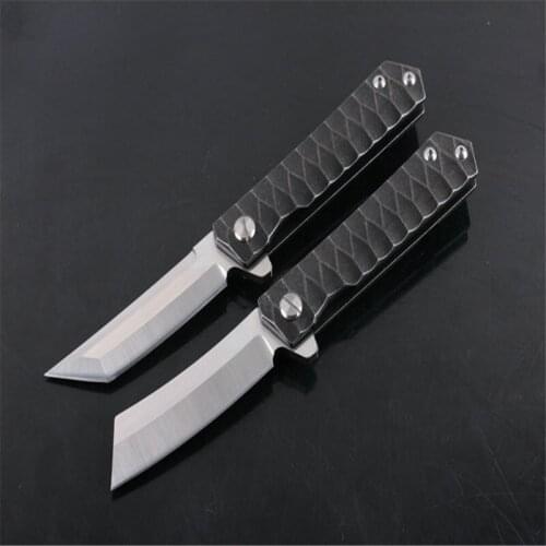 Steel Brake (Two Styles) D2 Blade Computer Gong All Steel Anti Slip Pattern Hunt And Camp Pocket EDC Tools Gift For Men