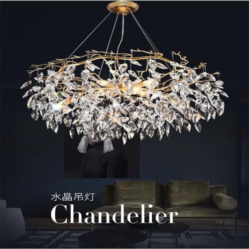 Postmodern Light Luxury Crystal Simple Creative Bedroom Living Room Lamp Personality Branch-Shaped Nordic Dining Room Lamp