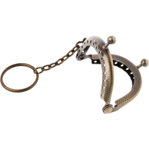 THINKTHENDO 2017 1PC Coin Purse Bag Arch Frame Kiss Clasp Handbag Handle Accessories Lock With Key Ring DIY Craft 5cm