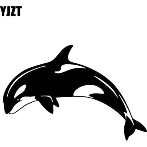 YJZT 15.7CM*10.4CM Dolphin Decoration Car Sticker Pattern Car Trunk Vinyl Decal Black/Silver C4-2315