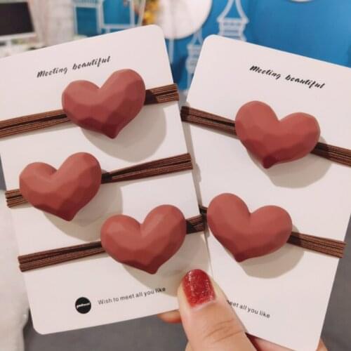 Hair accessories-hair clip-high elastic heart bear round rubber band ladies hair band children children sweet candy color hair b