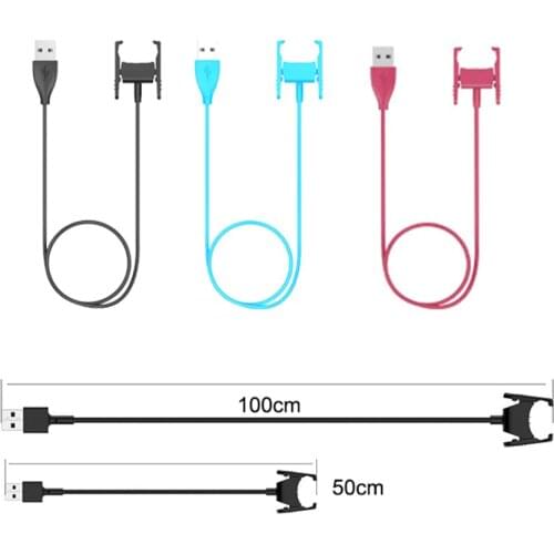 For Fitbit Charge 4 Charger USB Charging Cable Cord Clip Replacement 55CM/100CM Charger Cradle Dock For Fitbit Charge4 Parts