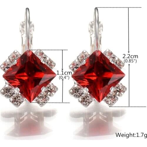 SUMENG 2019 New Stone Rhinestones White Red Square Crystal Drop Earrings For Women Statement Wedding Jewelry Gifts Pendientes
