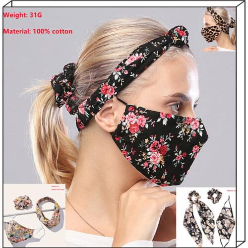 Hair accessories scrunchies hairband and face mask sets Lady sports headband for face wash Elastic hair band